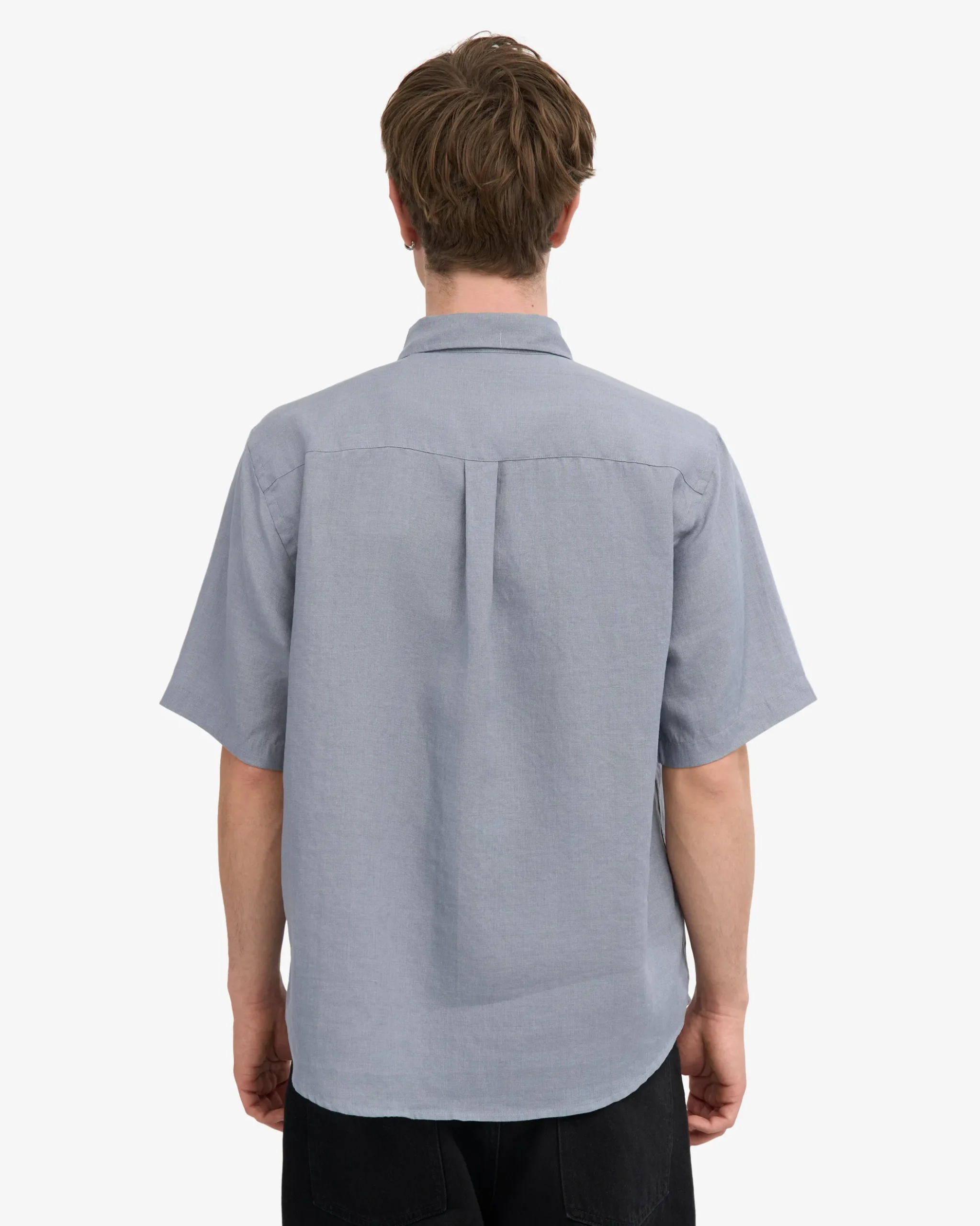 Linen SS Shirt - Steel Blue