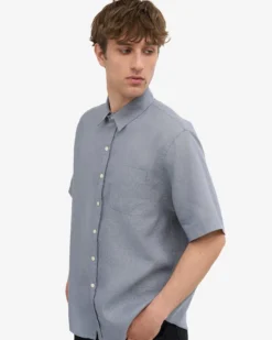 Linen SS Shirt - Steel Blue
