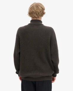 Merino Quarter Zip - Coffee Brown