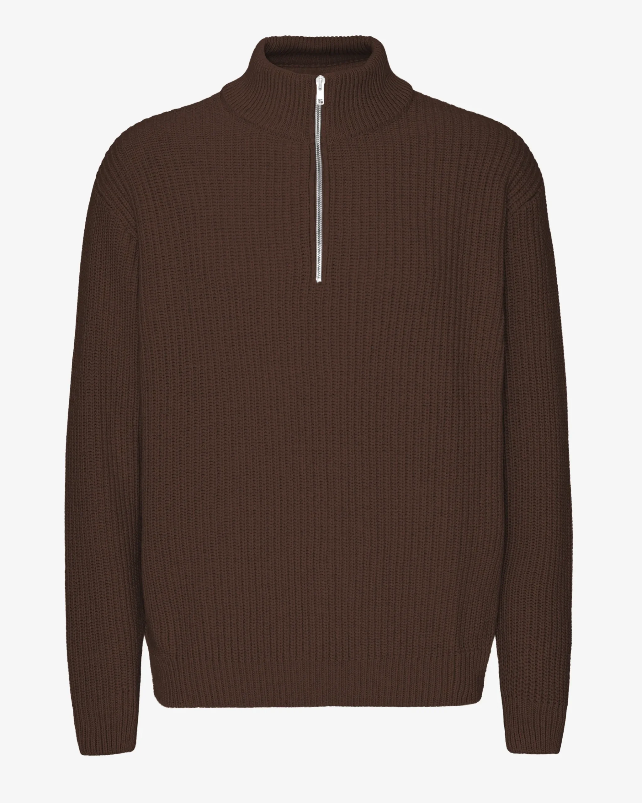 Merino Quarter Zip - Coffee Brown