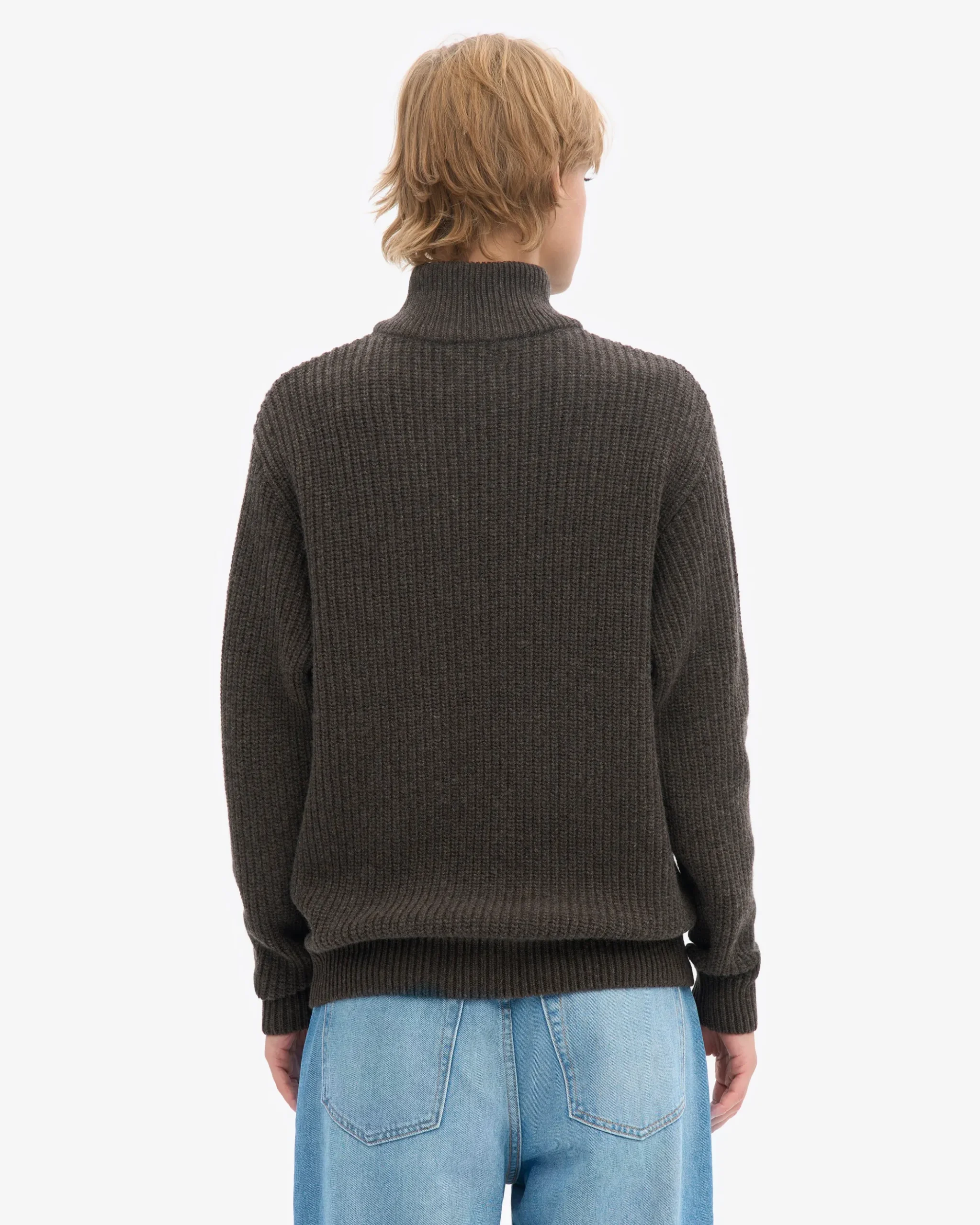Merino Quarter Zip - Coffee Brown