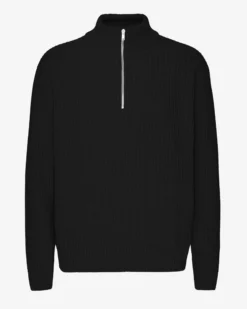 Merino Quarter Zip - Deep Black