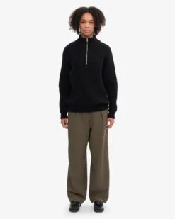 Merino Quarter Zip - Deep Black