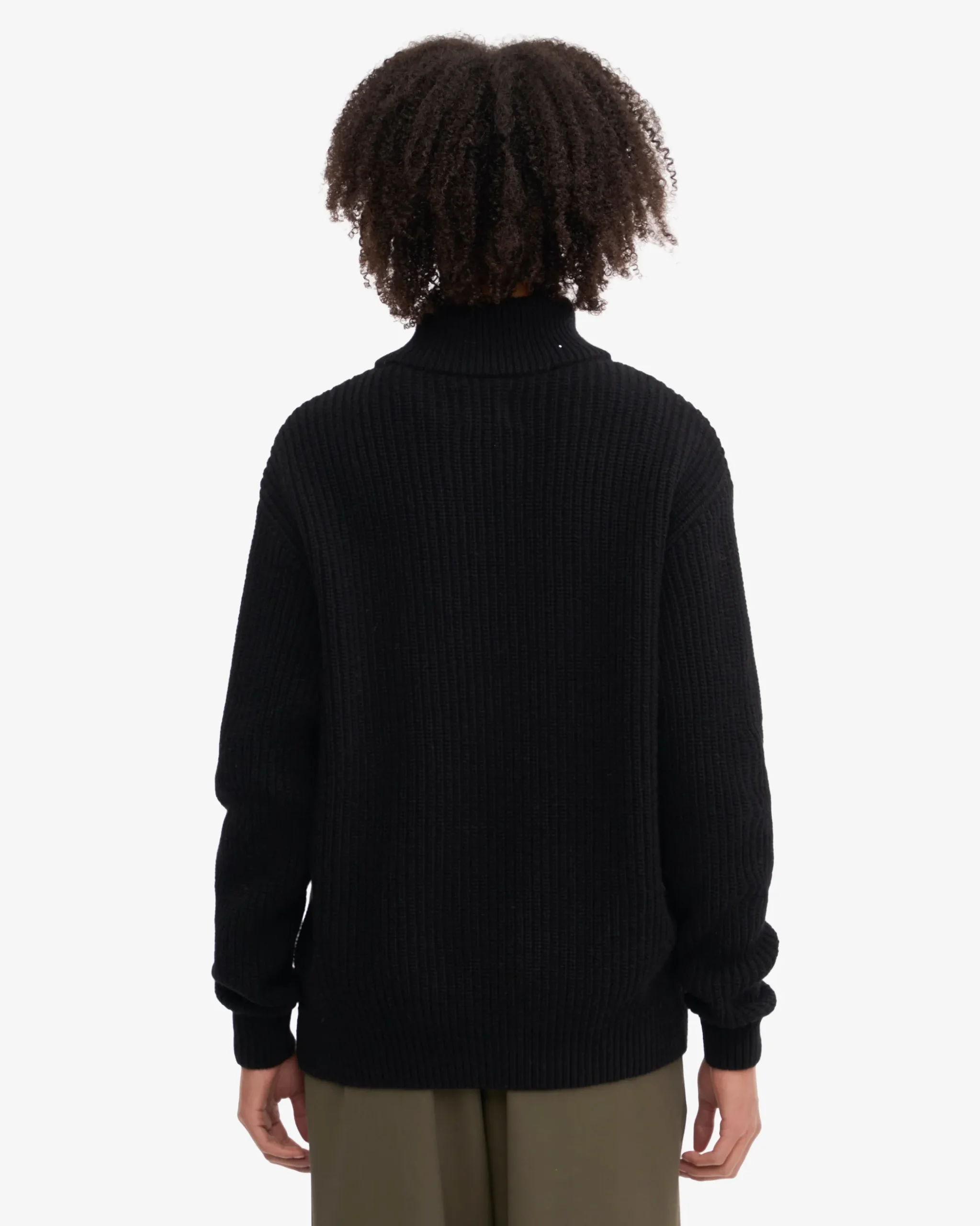 Merino Quarter Zip - Deep Black