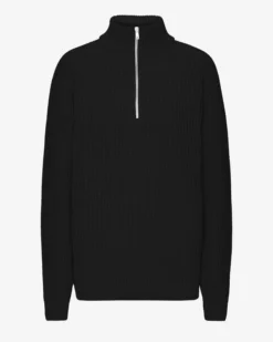 Merino Quarter Zip - Deep Black