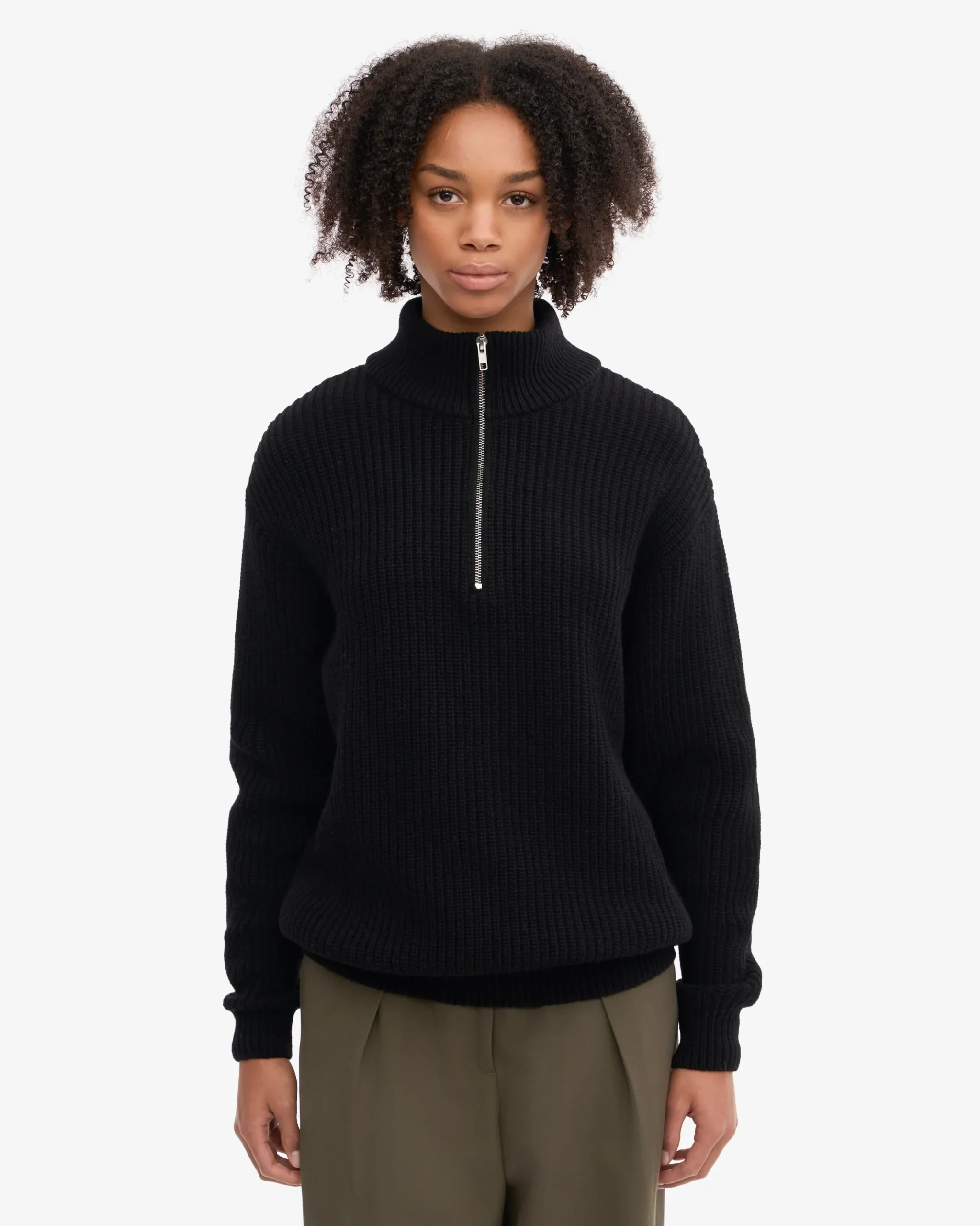Merino Quarter Zip - Deep Black