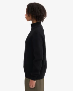 Merino Quarter Zip - Deep Black