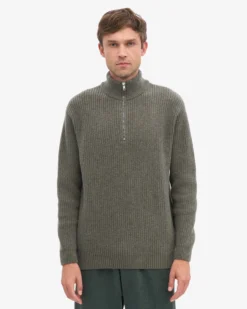Merino Quarter Zip - Dusty Olive