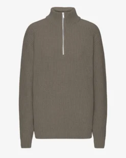 Merino Quarter Zip - Dusty Olive
