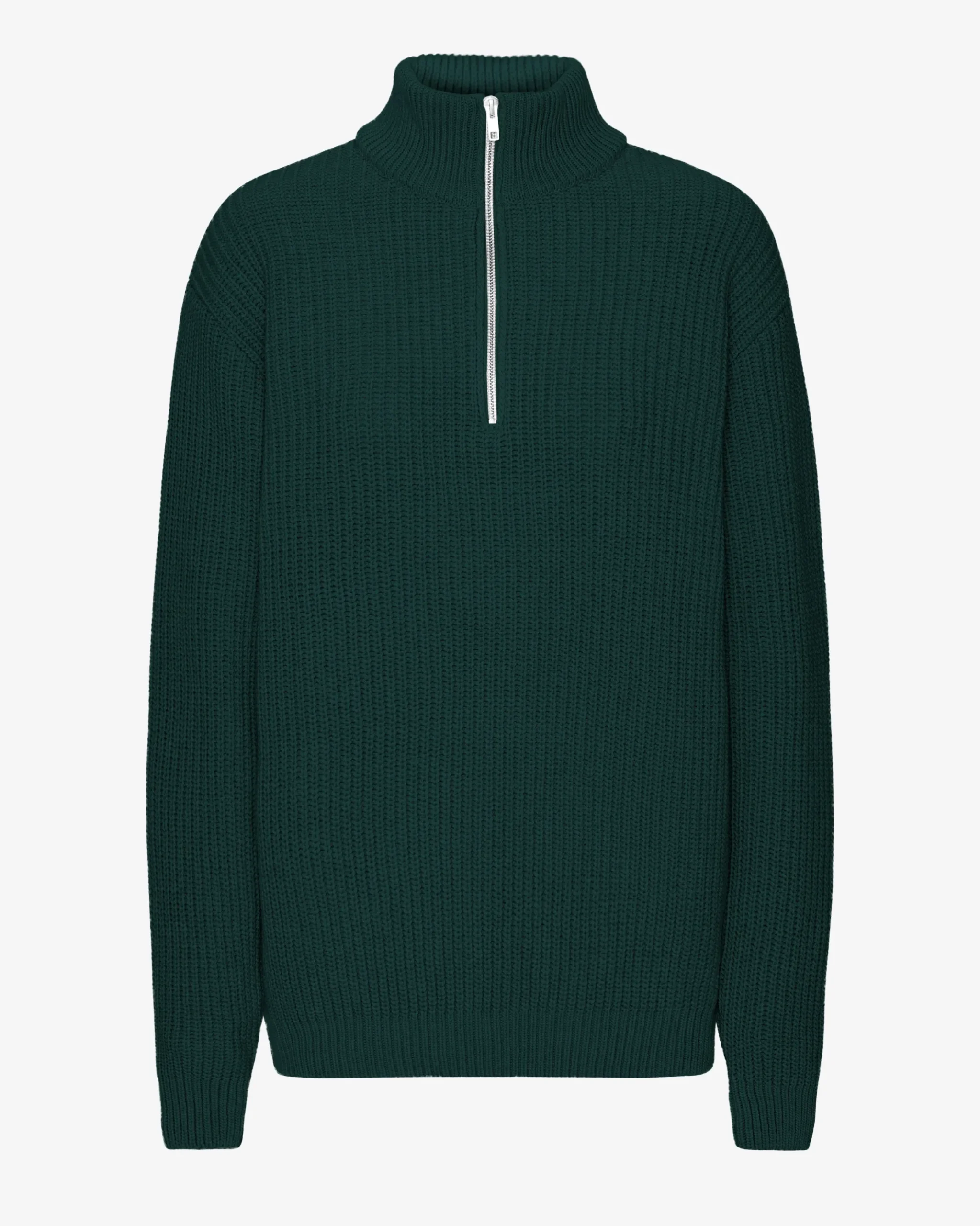 Merino Quarter Zip - Emerald Green