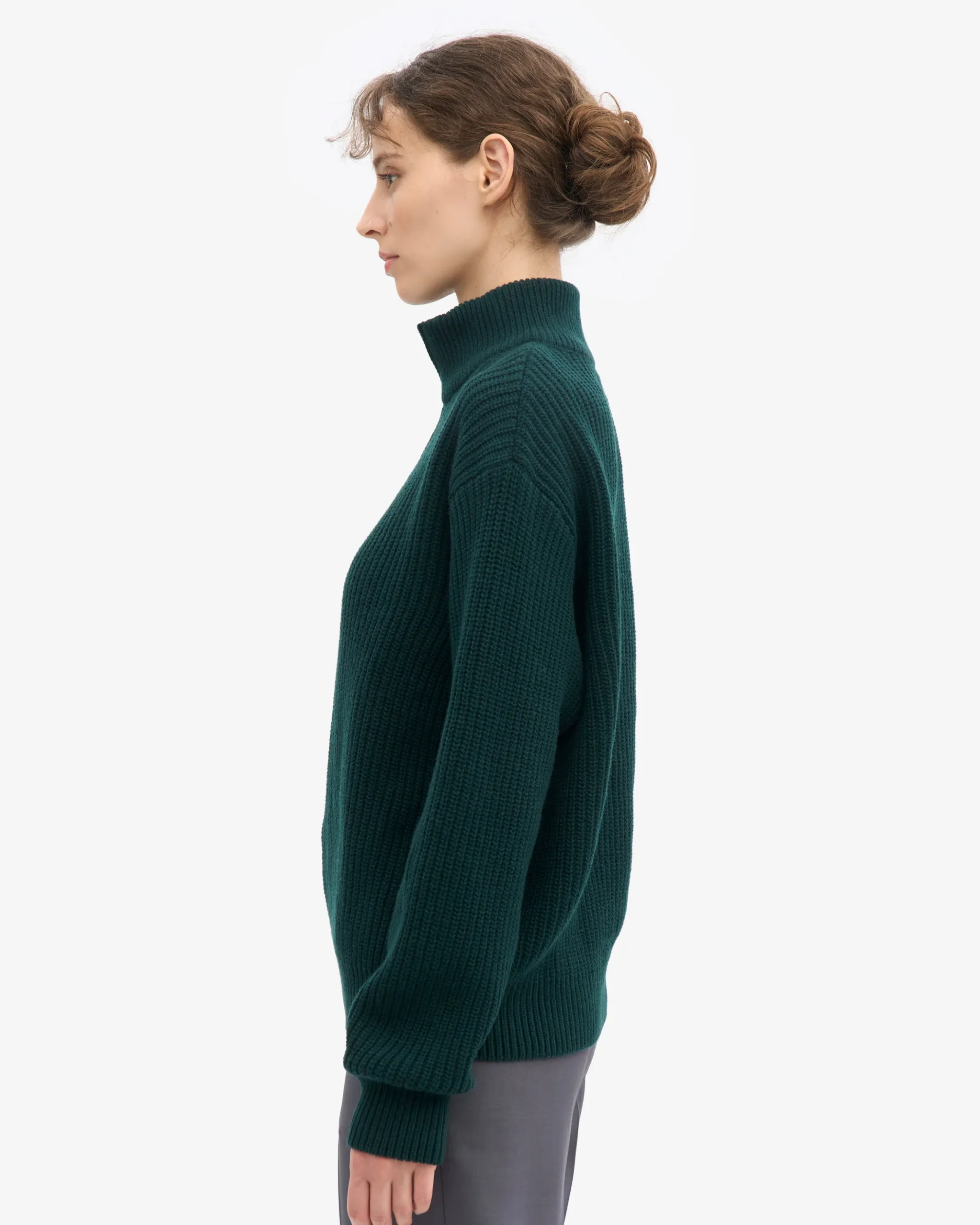 Merino Quarter Zip - Emerald Green