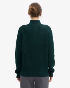 Merino Quarter Zip - Emerald Green