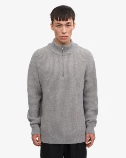 Merino Quarter Zip - Heather Grey