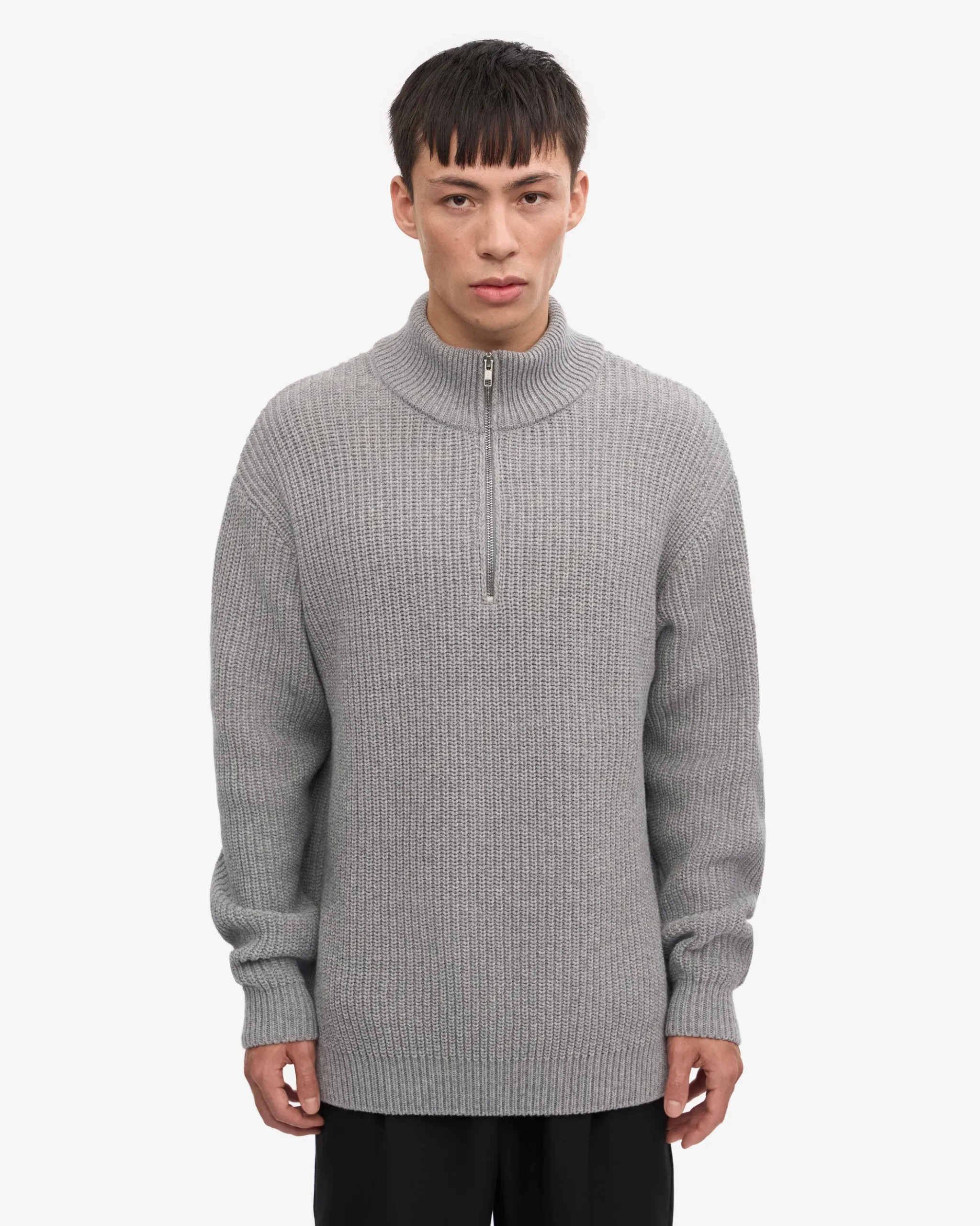 Merino Quarter Zip - Heather Grey