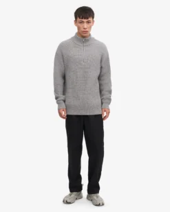 Merino Quarter Zip - Heather Grey