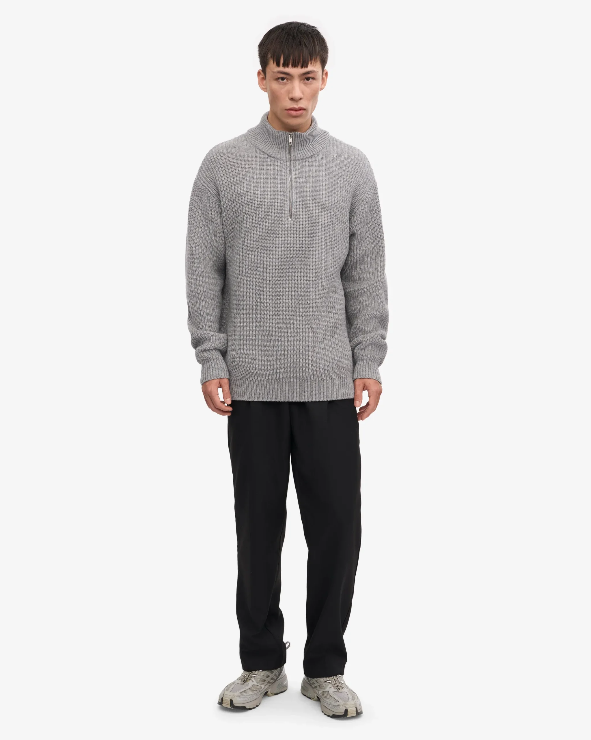 Merino Quarter Zip - Heather Grey