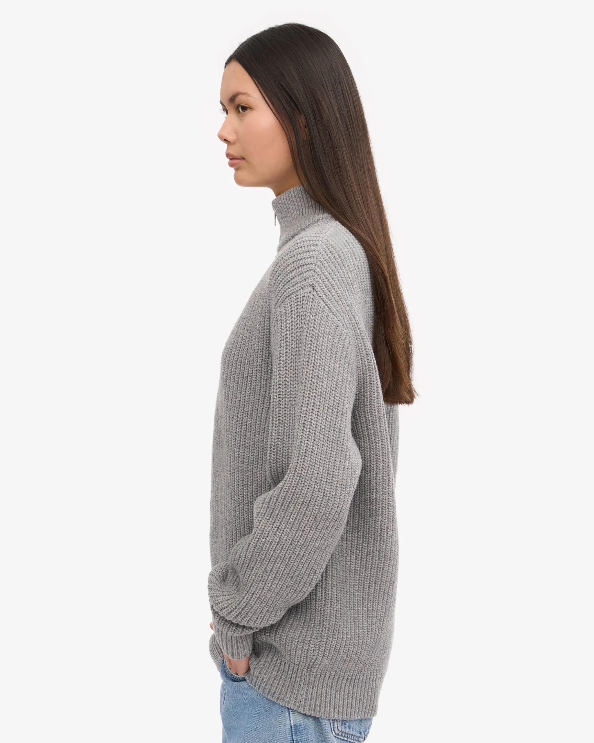 Merino Quarter Zip - Heather Grey