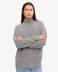 Merino Quarter Zip - Heather Grey