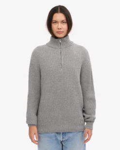Merino Quarter Zip - Heather Grey