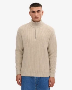 Merino Quarter Zip - Ivory White