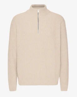 Merino Quarter Zip - Ivory White