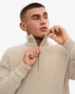 Merino Quarter Zip - Ivory White