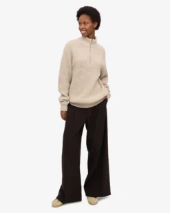 Merino Quarter Zip - Ivory White