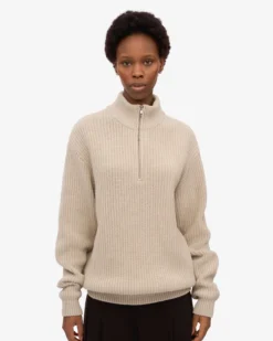 Merino Quarter Zip - Ivory White