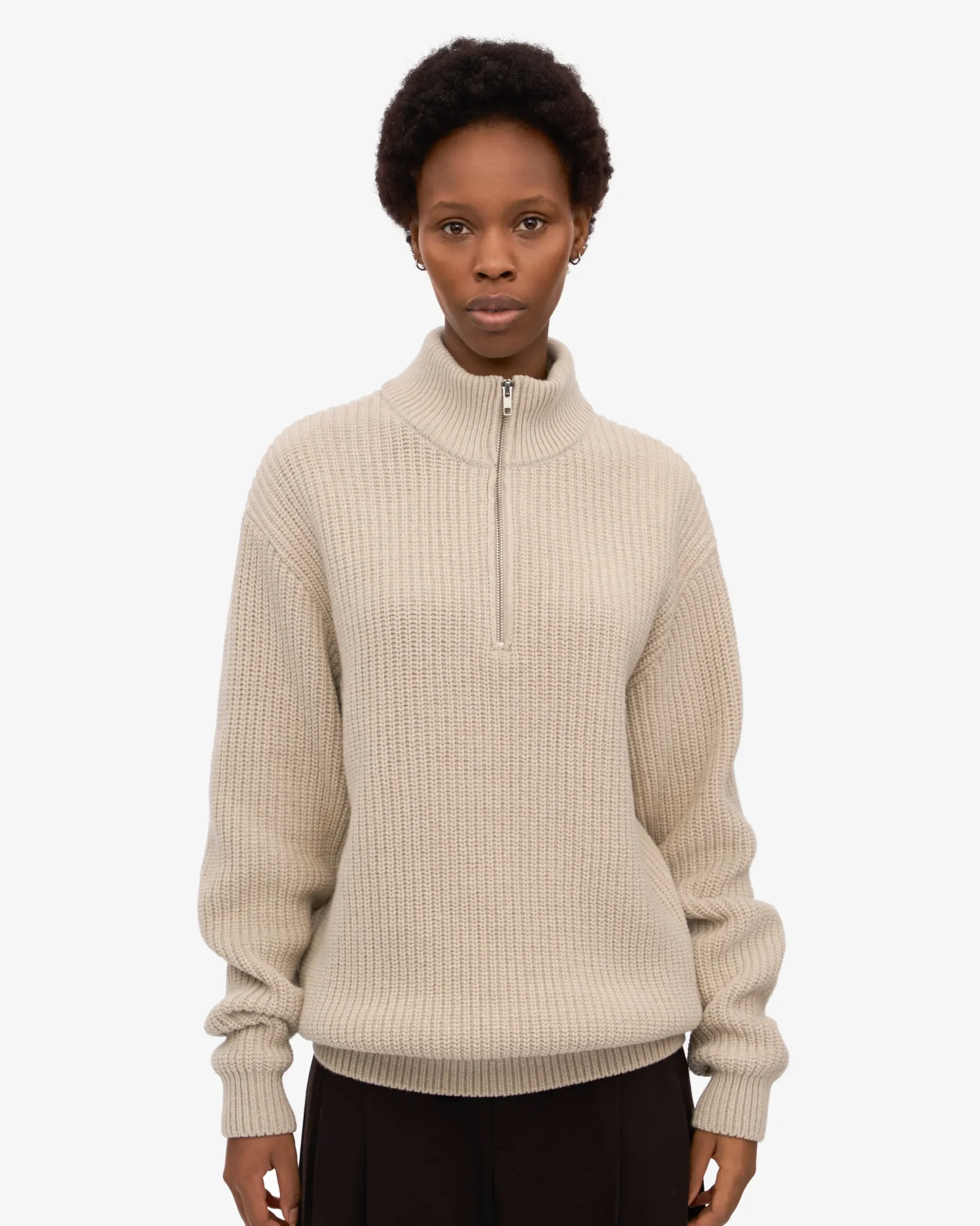 Merino Quarter Zip - Ivory White