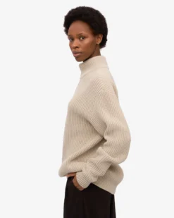 Merino Quarter Zip - Ivory White
