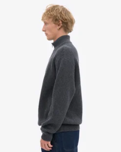 Merino Quarter Zip - Lava Grey