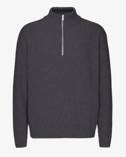 Merino Quarter Zip - Lava Grey