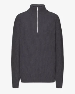 Merino Quarter Zip - Lava Grey