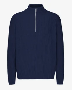 Merino Quarter Zip - Marine Blue