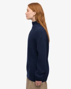 Merino Quarter Zip - Marine Blue
