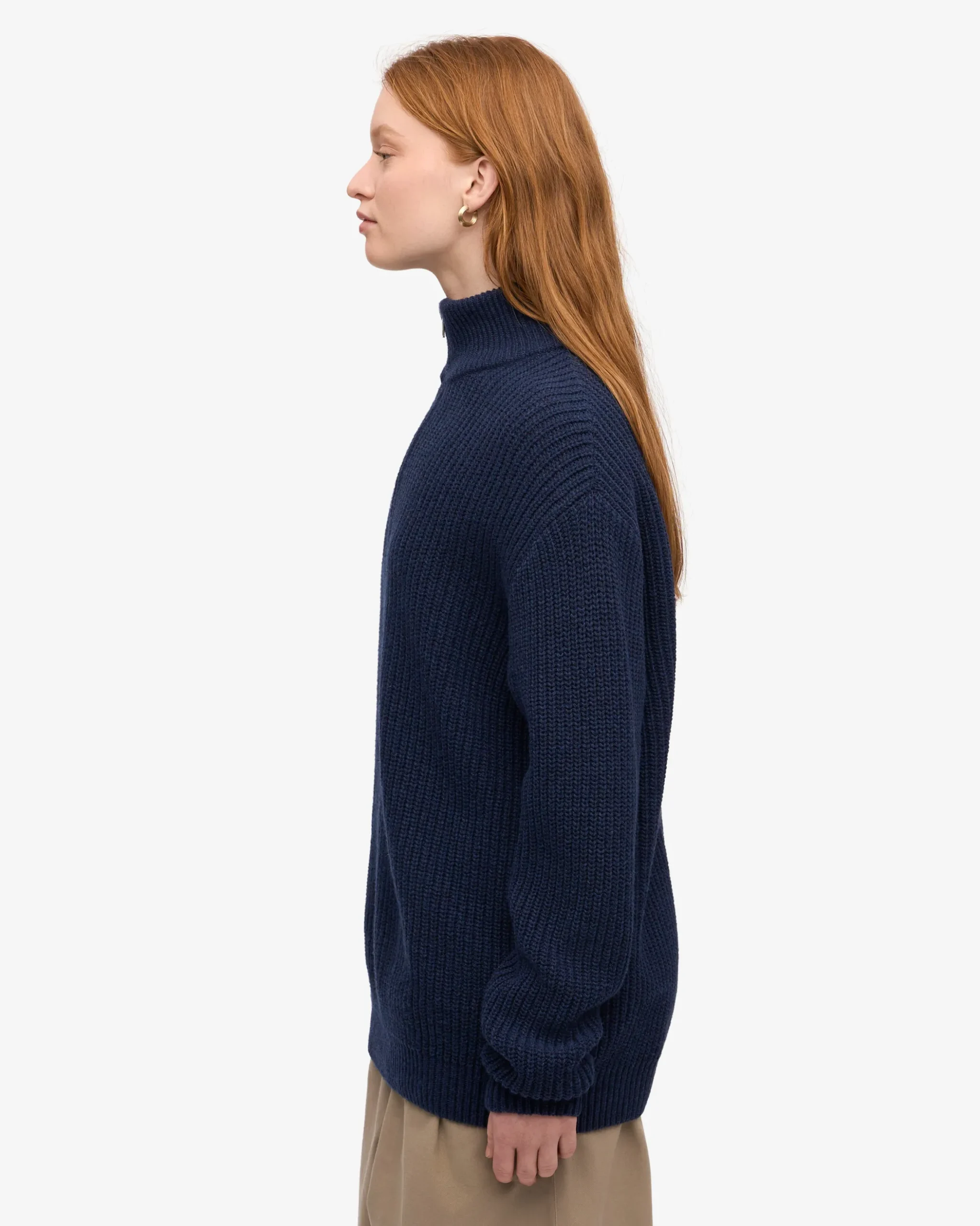 Merino Quarter Zip - Marine Blue