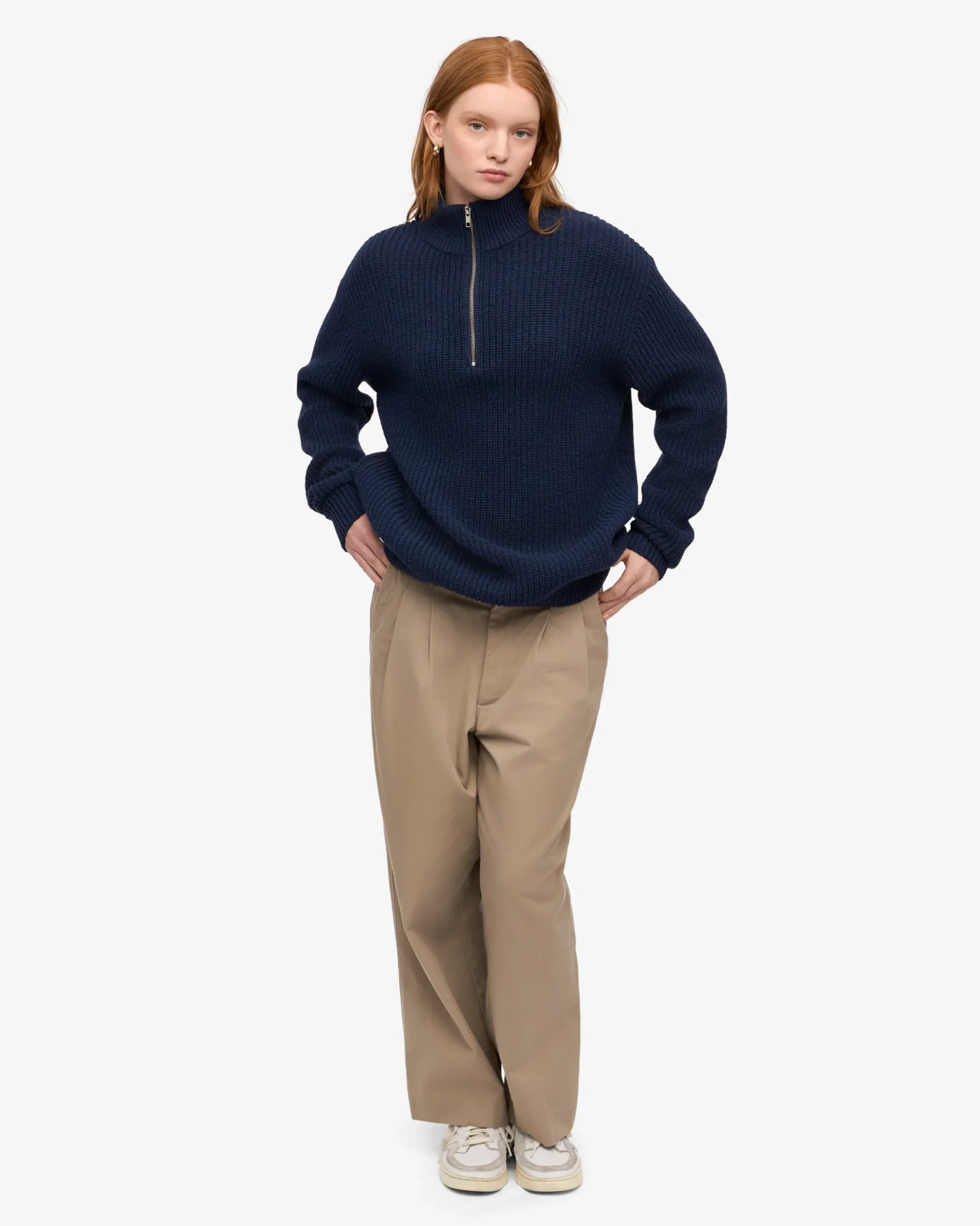 Merino Quarter Zip - Marine Blue