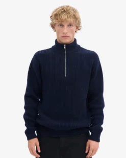 Merino Quarter Zip - Navy Blue