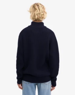 Merino Quarter Zip - Navy Blue