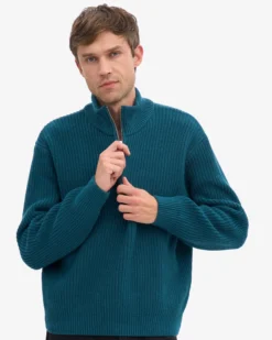 Merino Quarter Zip - Ocean Green