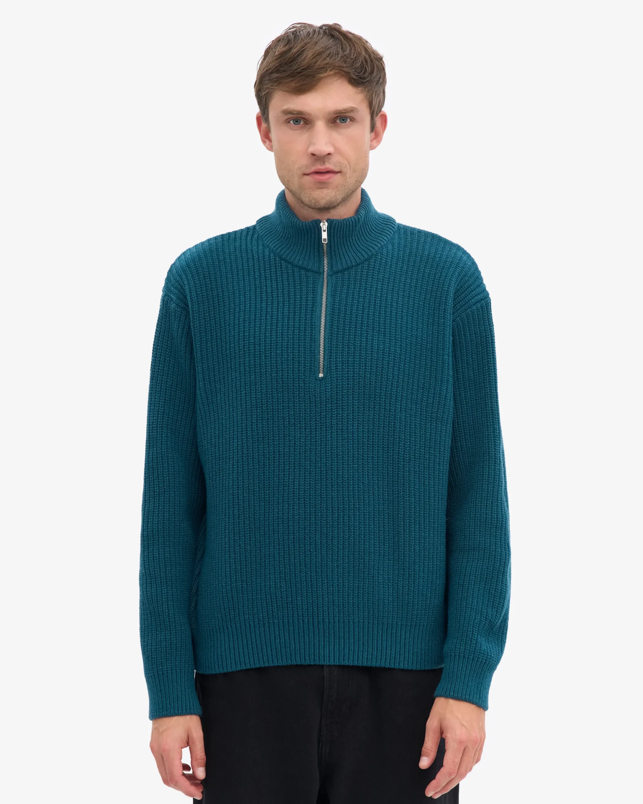 Merino Quarter Zip - Ocean Green