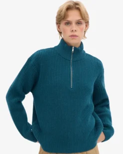 Merino Quarter Zip - Ocean Green