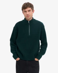 Merino Quarter Zip - Oxblood Red