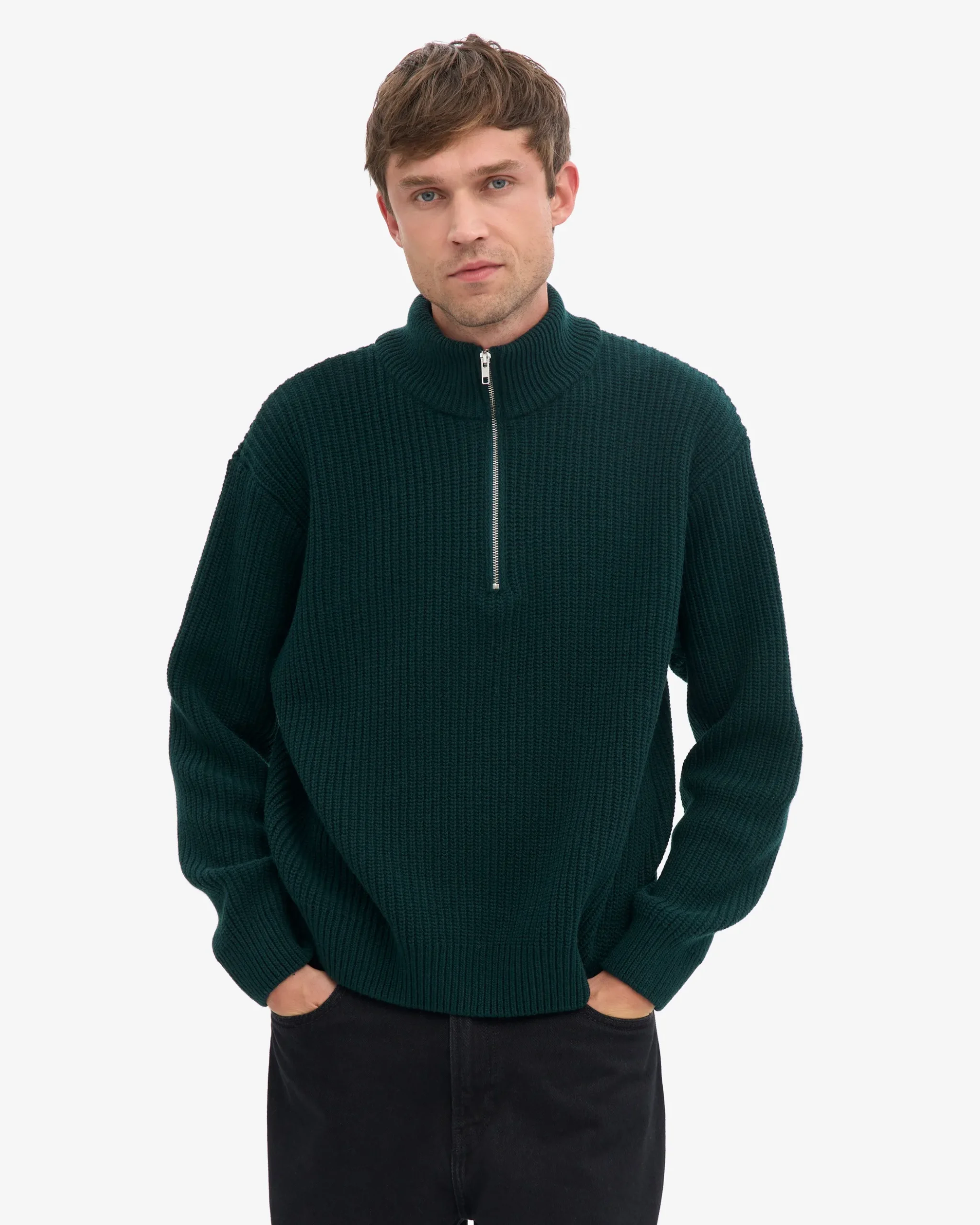 Merino Quarter Zip - Oxblood Red