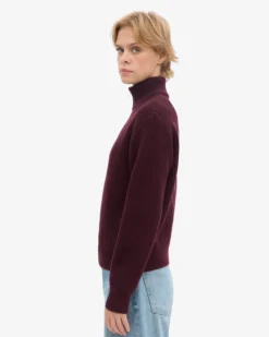 Merino Quarter Zip - Oxblood Red