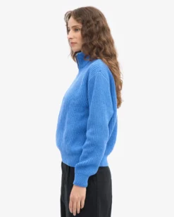 Merino Quarter Zip - Pacific Blue