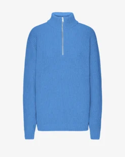 Merino Quarter Zip - Pacific Blue