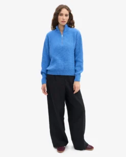 Merino Quarter Zip - Pacific Blue