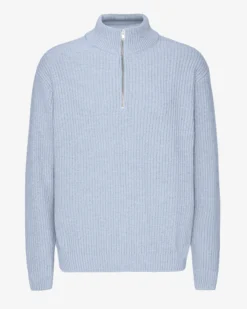 Merino Quarter Zip - Polar Blue