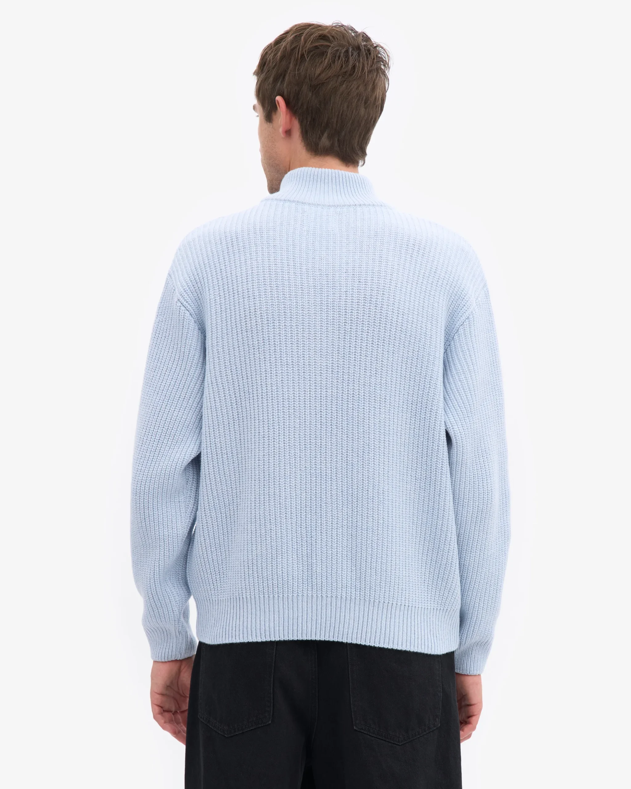 Merino Quarter Zip - Polar Blue